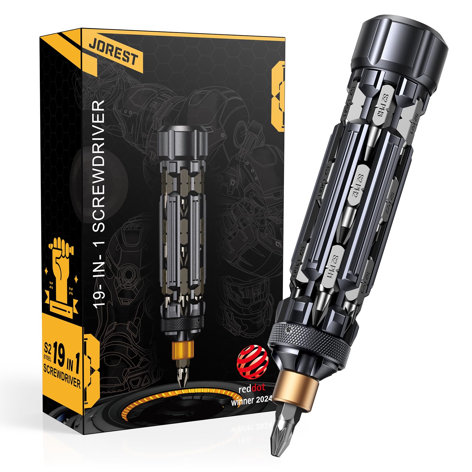 JOREST 19-in-1 multibit screwdriver front view for versatile DIY tasks