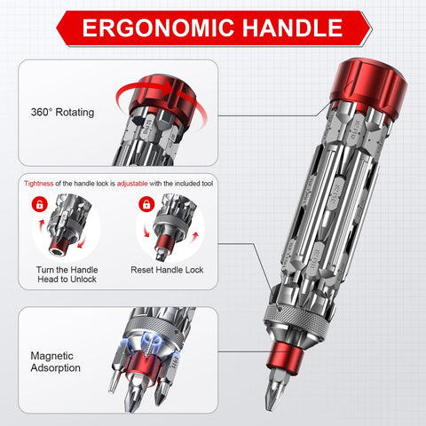 JOREST magnetic head helps hold screws during one-handed use.