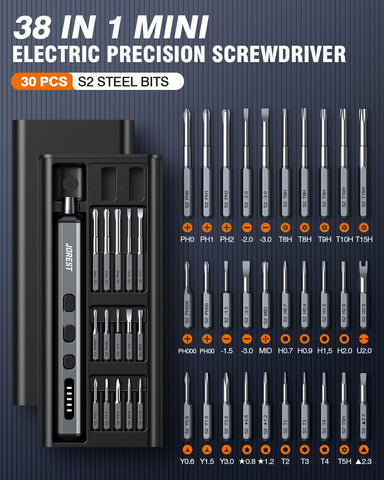 JOREST ergonomic pen-shape handle reduces fatigue during detailed screwwork.