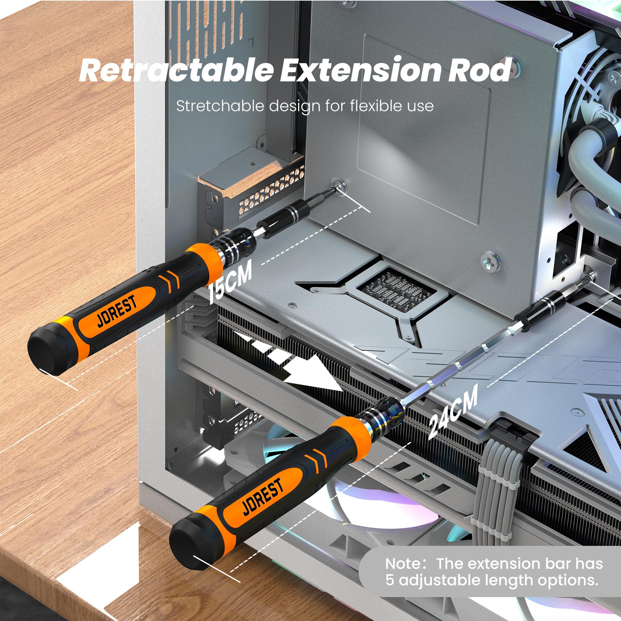 JOREST rotatable tail design enables steady control.