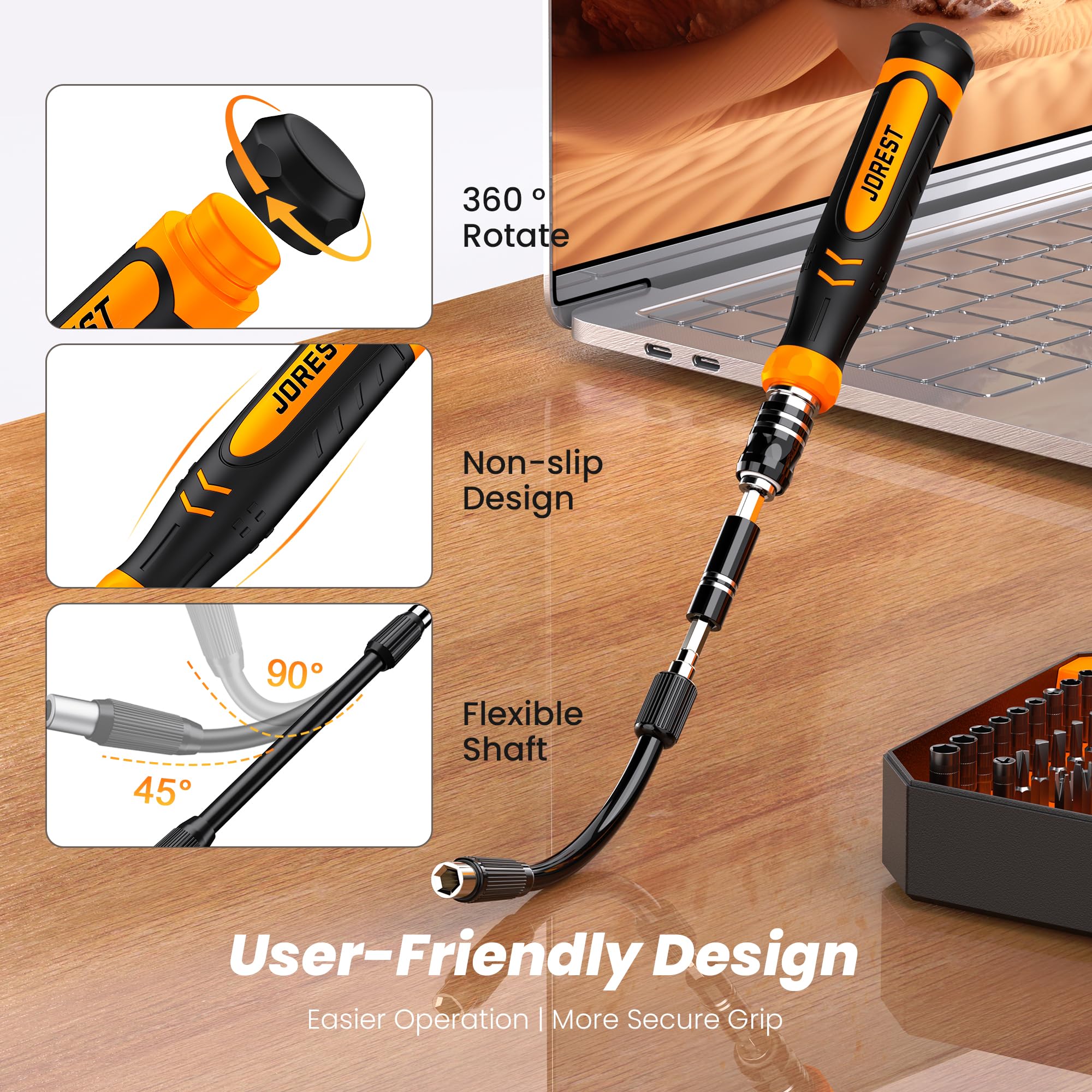 Durable JOREST S2 steel bits for wear resistance in frequent repairs.