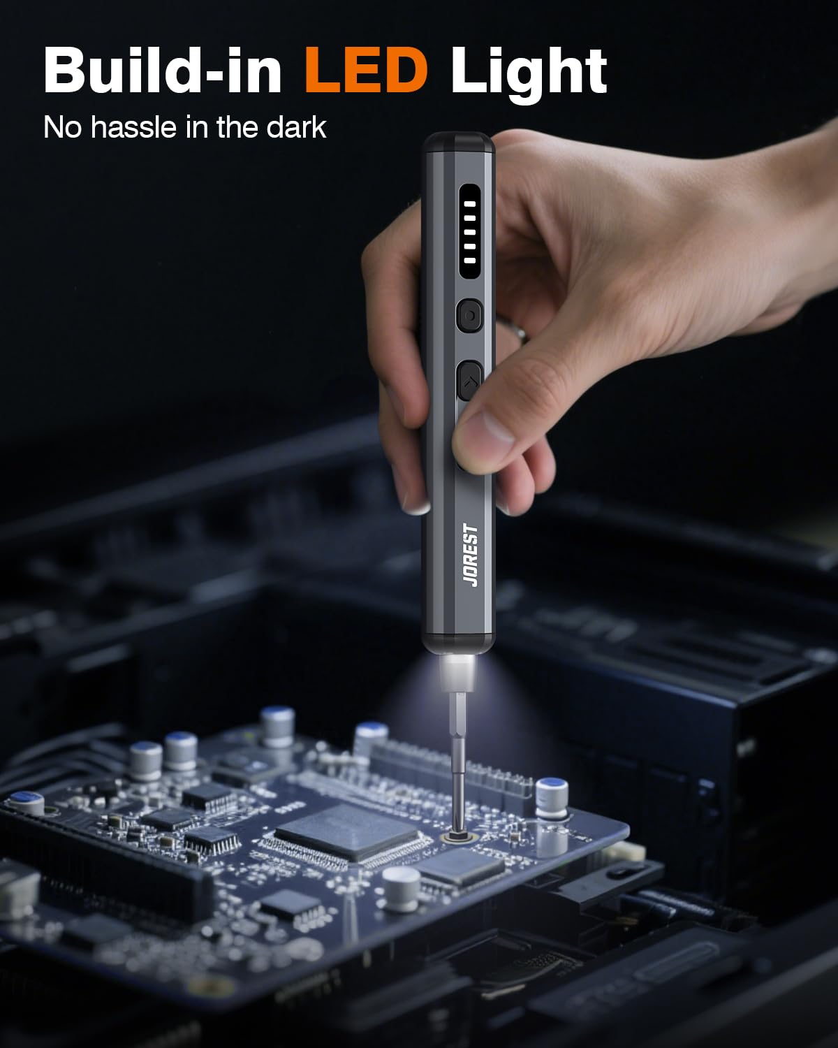 JOREST USB fast-charging cable powers the tool quickly for extended sessions.
