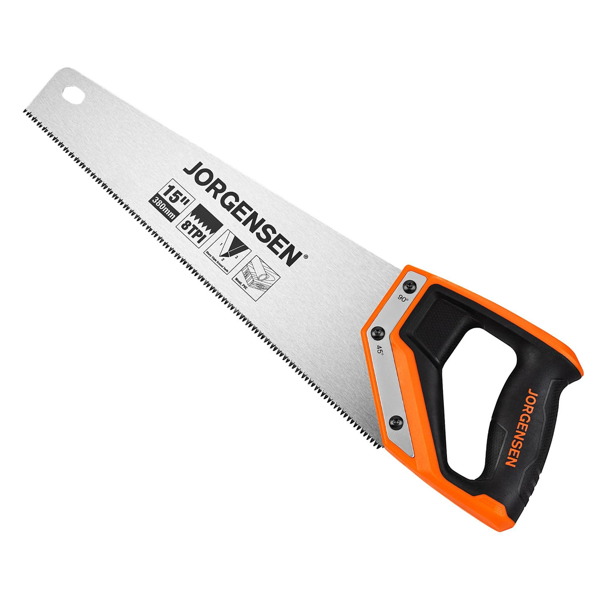 Jorgensen 15in Pro Hand Saw blade closeup showing durable steel for precise cuts