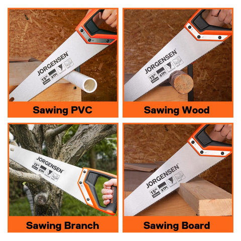 Jorgensen 15in Pro Hand Saw durable blade for long-lasting woodworking use