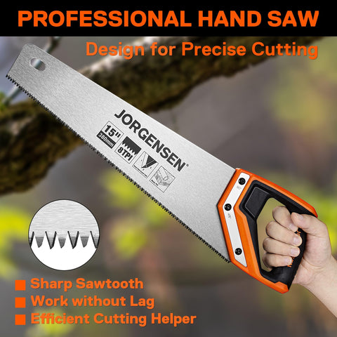 Jorgensen 15in Pro Hand Saw cuts plastic PVC pipe smoothly