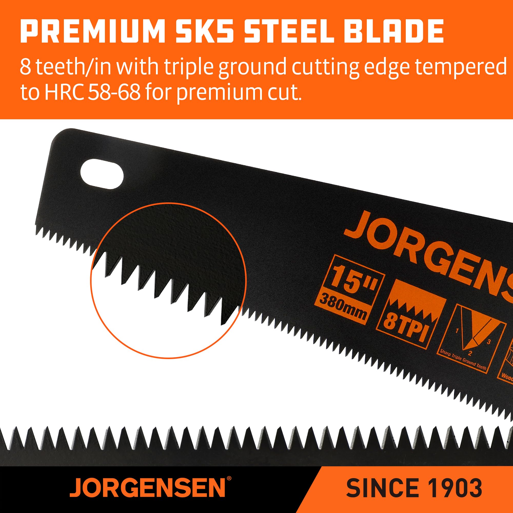 Jorgensen 15-inch saw with Teflon coating for smoother cuts