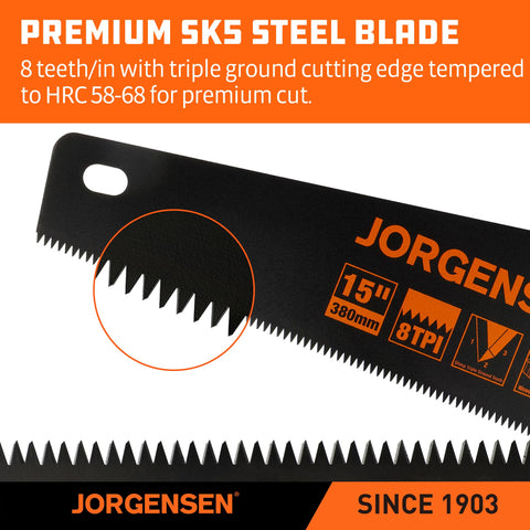 Jorgensen 15-inch saw with Teflon coating for smoother cuts