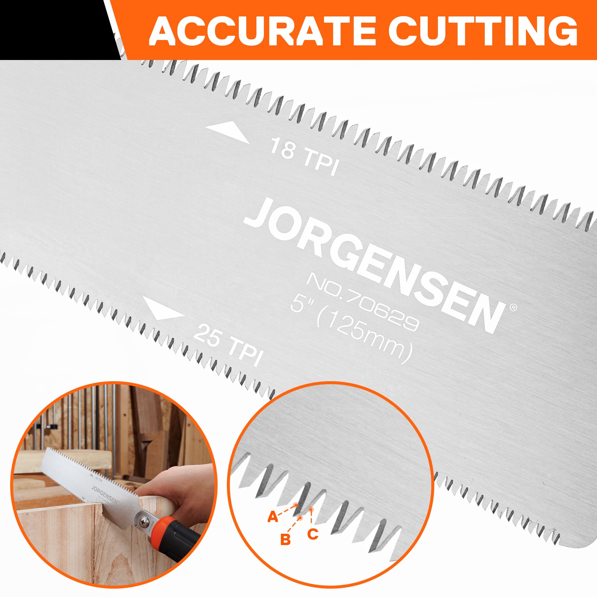 Jorgensen 18 TPI hardwood cut side suitable for oak and maple.