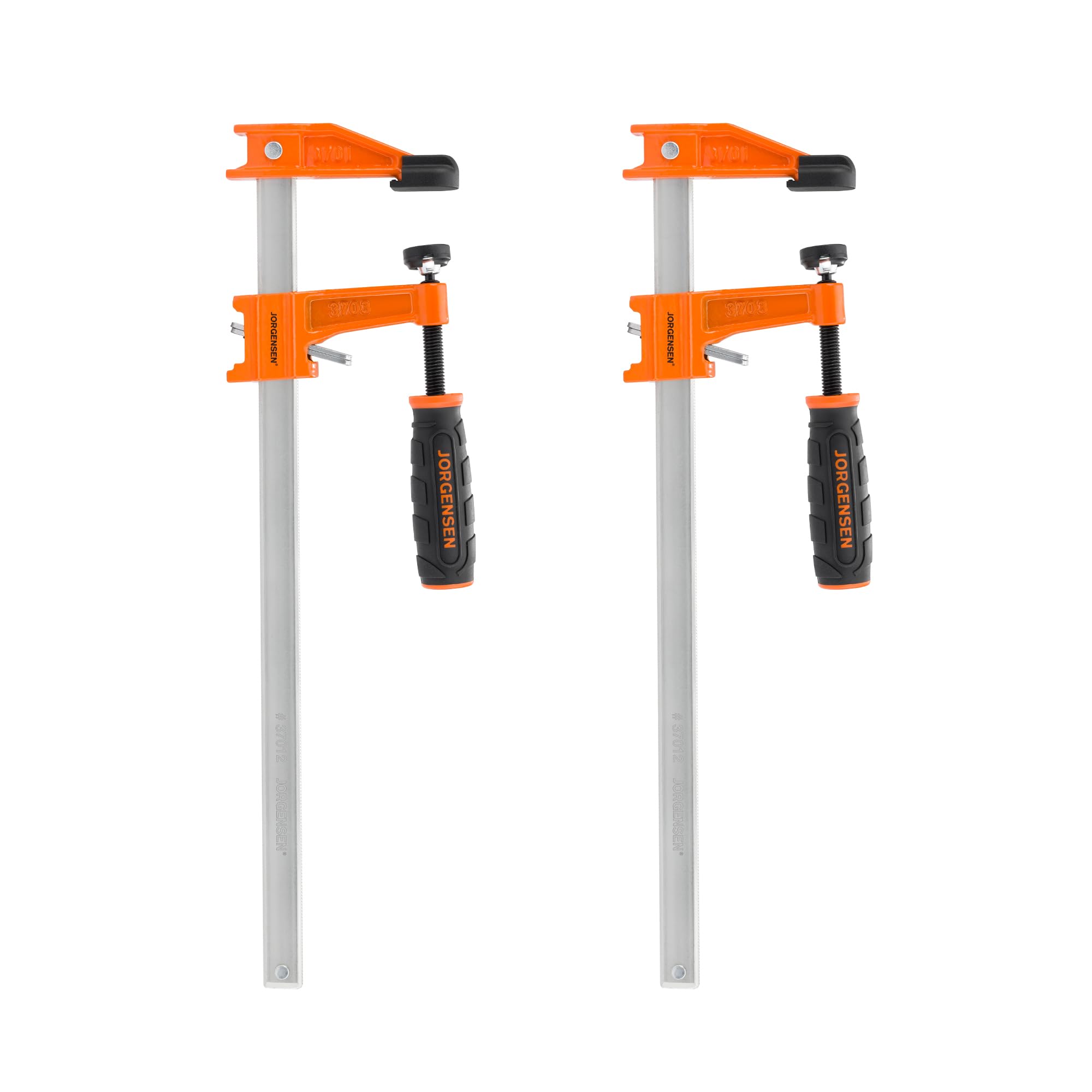 Jorgensen 2-pack steel bar clamps 12-inch: secure boards for glue-ups.