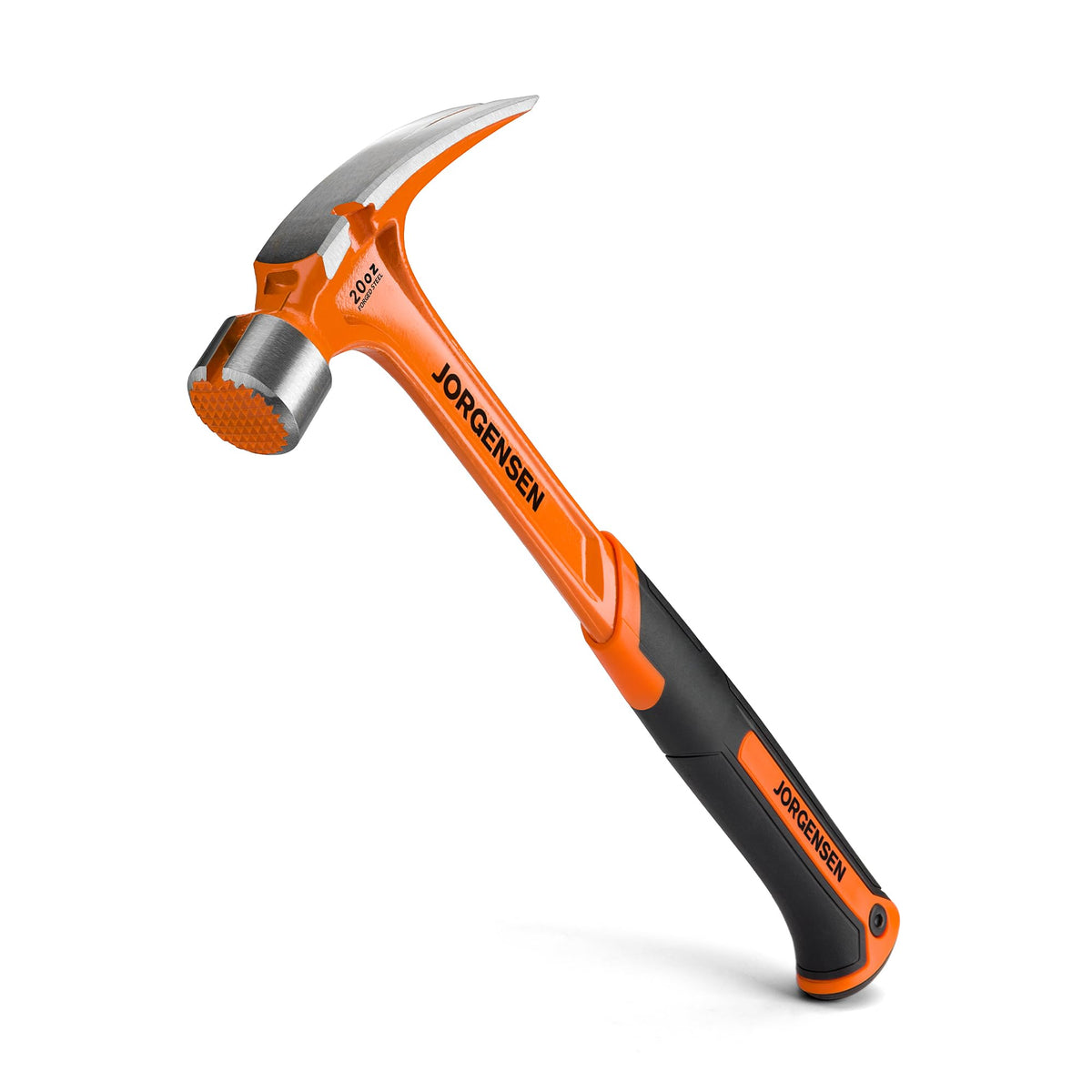 Jorgensen 20 oz straight claw hammer with magnetic nail holder for quick one-handed nailing