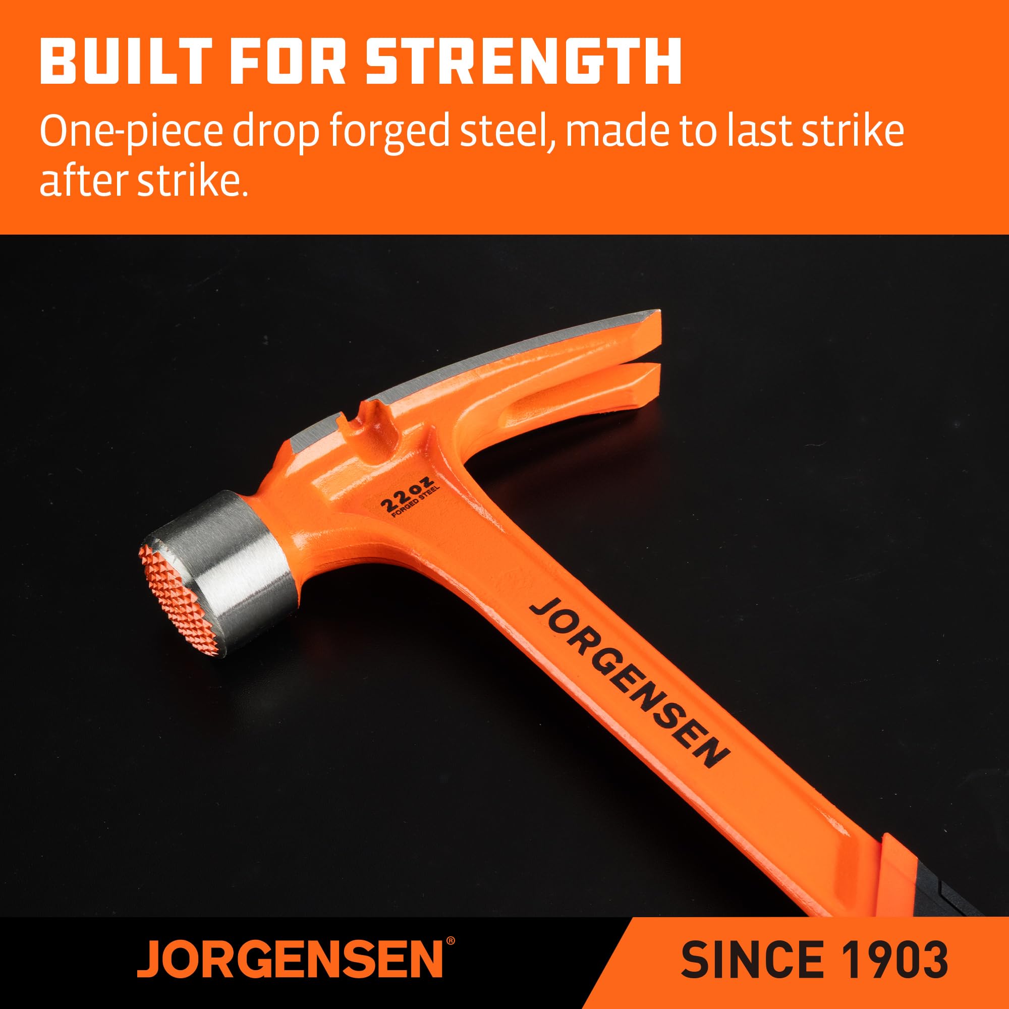 Jorgensen framing hammer in use on a framing project.