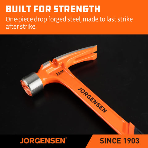 Jorgensen framing hammer in use on a framing project.