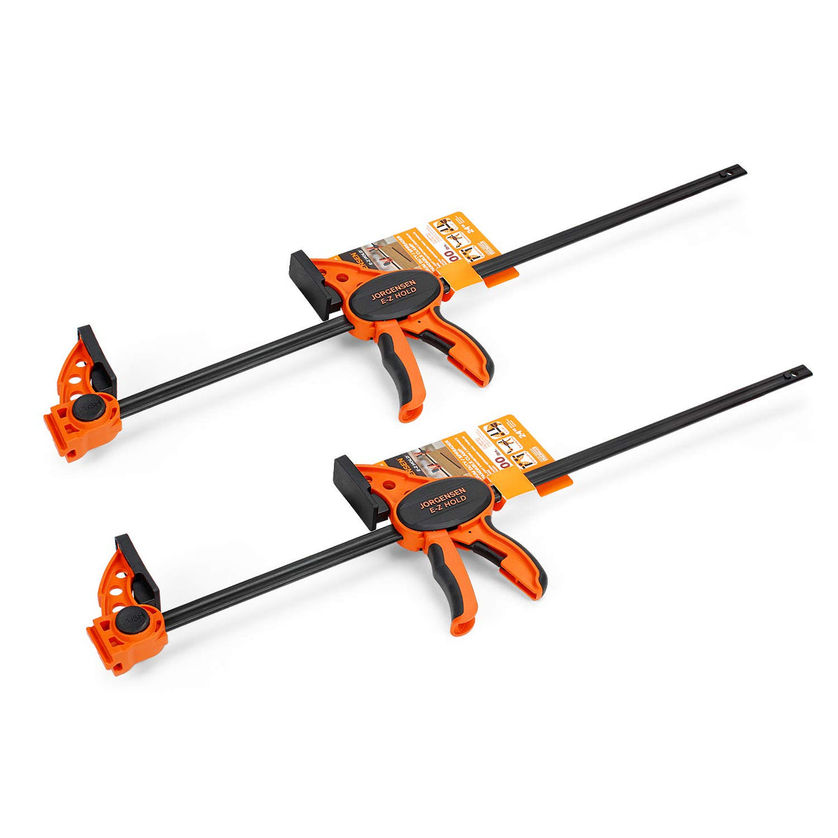 Jorgensen 24in one-hand clamp reach demonstrates wide opening for fast joint setup.