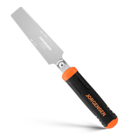 Jorgensen 5inch flush cut saw handle offers ergonomic grip for flush cuts.