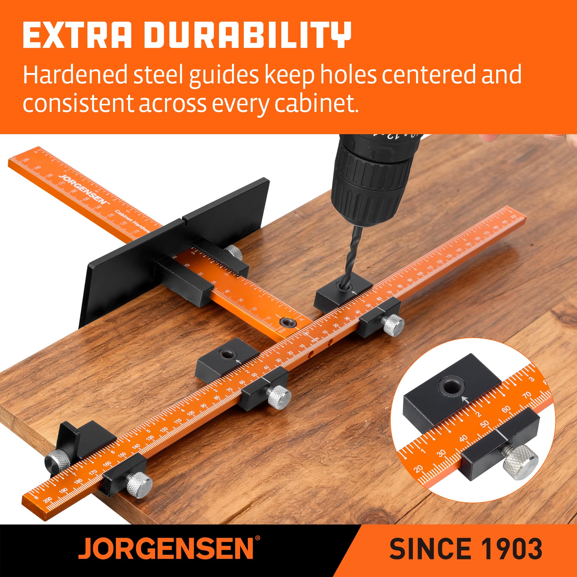 Jorgensen 5mm alignment hole for consistent hardware placement