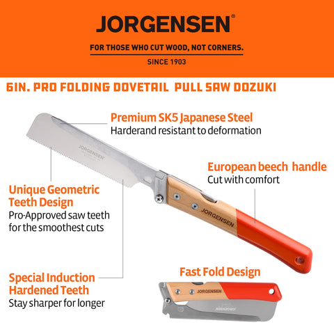 Jorgensen 6 inch dovetail saw handle crafted from beech wood for comfort.