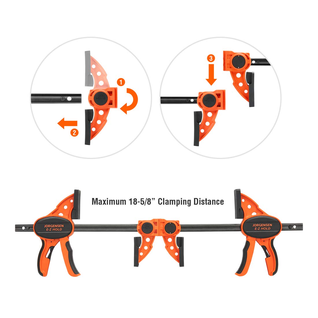 Jorgensen 6in clamp-spreader with solid metal body and grip design