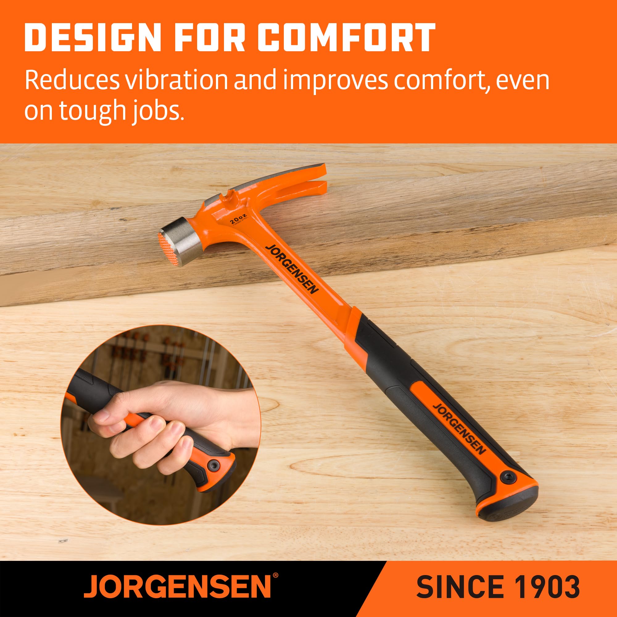 Jorgensen anti-slip TPR handle keeps a secure grip
