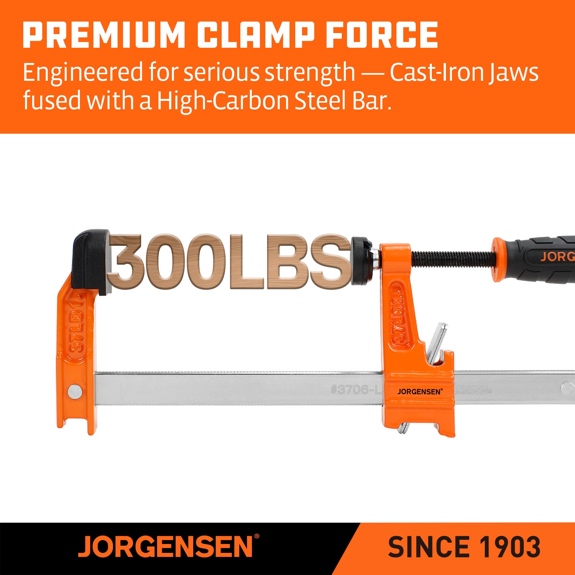 Jorgensen bar clamp 2in throat depth supports precise placement.