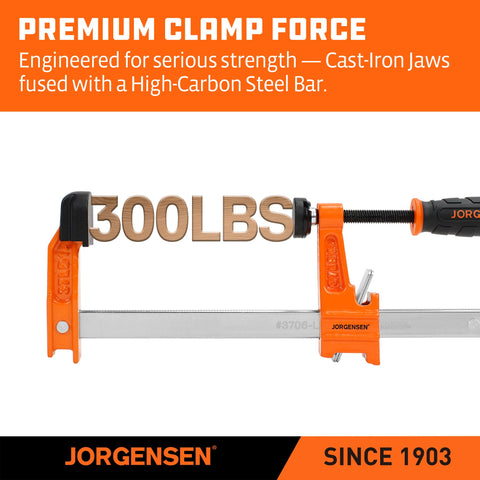 Jorgensen bar clamp 2in throat depth supports precise placement.