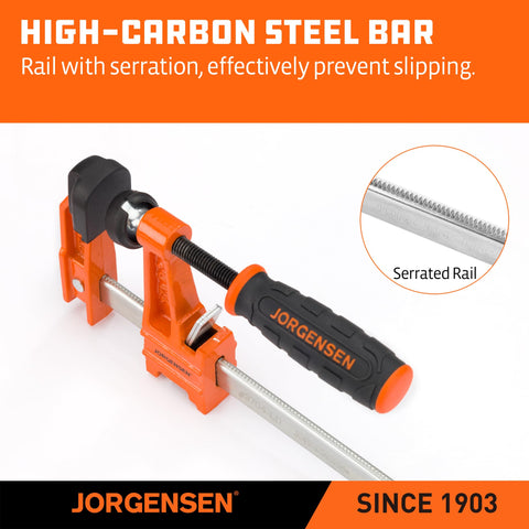 Jorgensen bar clamp 6in opening helps hold larger workpieces.