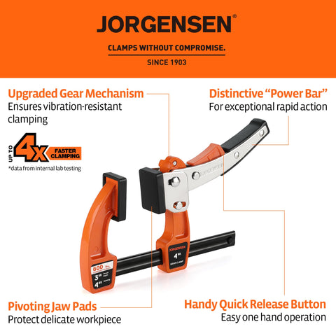 Jorgensen gear clamp shows 600 lb load capacity for heavy pieces