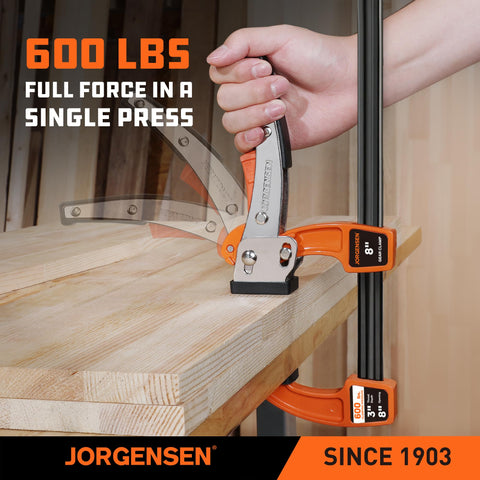 Jorgensen bar clamp minimizes movement during tightening for precise joints