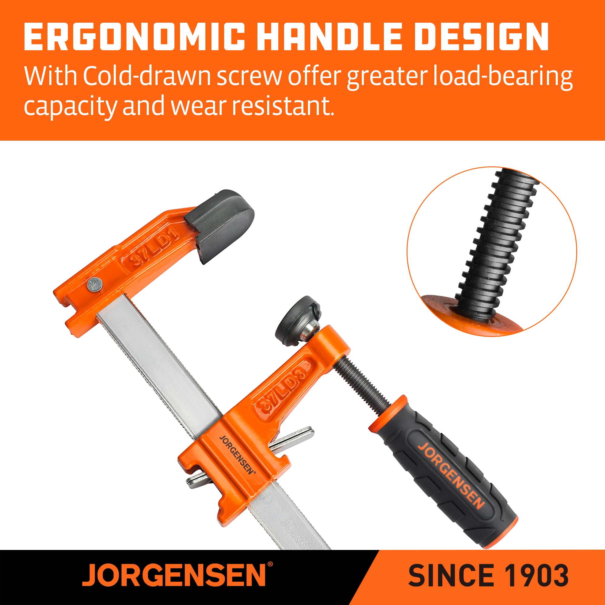 Jorgensen bar clamp protective pads prevent surface indentations.
