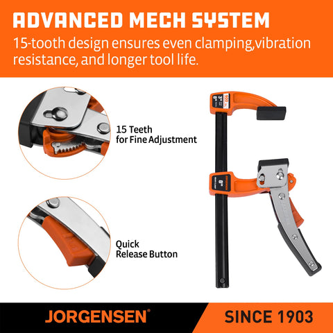 Jorgensen 3-inch throat bar clamp keeps workpieces from shifting