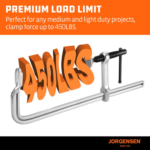 Jorgensen clamps deliver up to 450 pounds of clamping force.