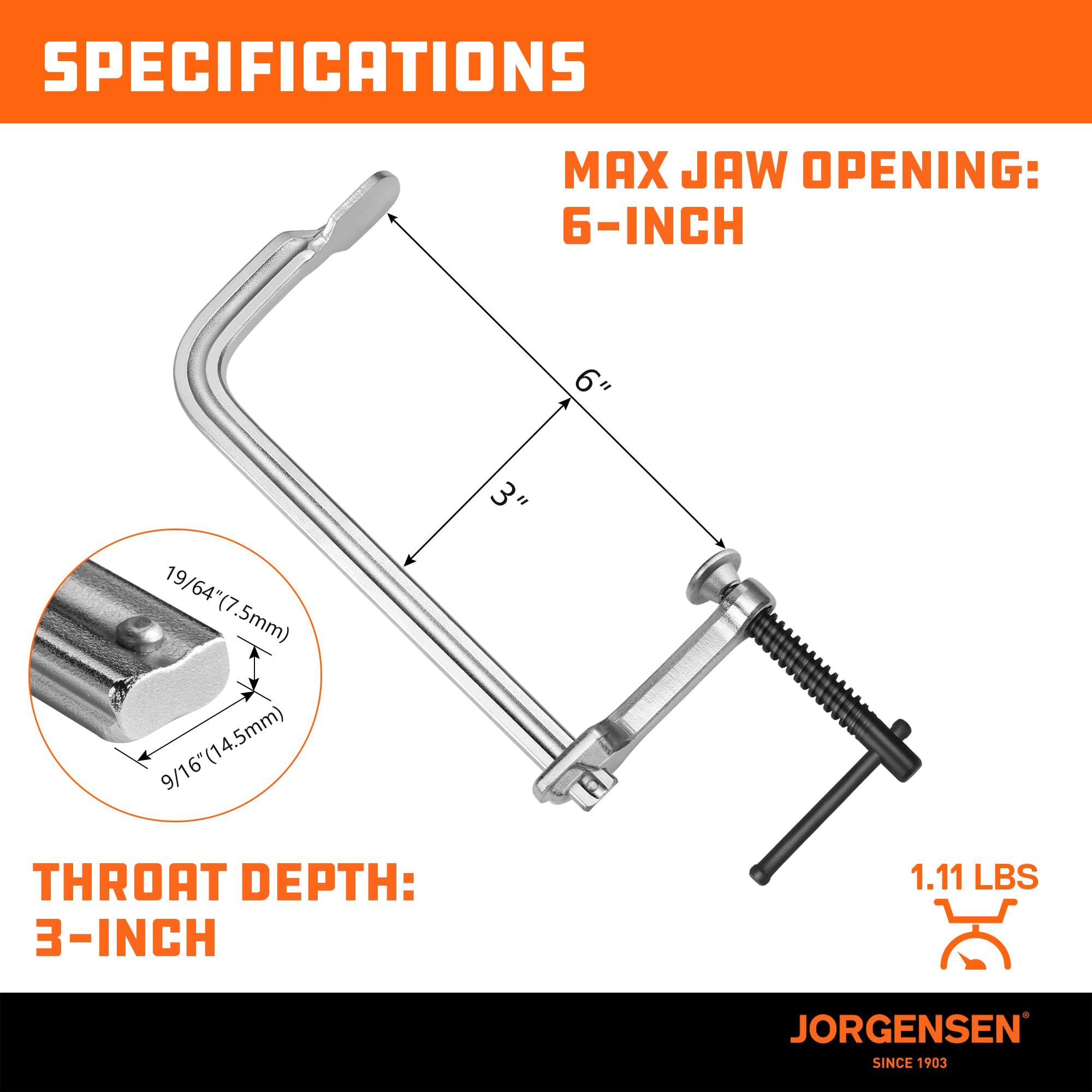 Jorgensen clamps deliver 450 pounds clamping force for secure holds