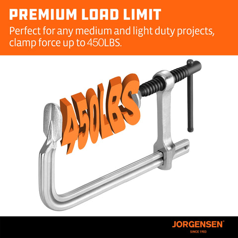 Jorgensen bar clamps chrome finish resists wear