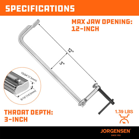 Swivel pads adjust for even pressure on Jorgensen clamps.