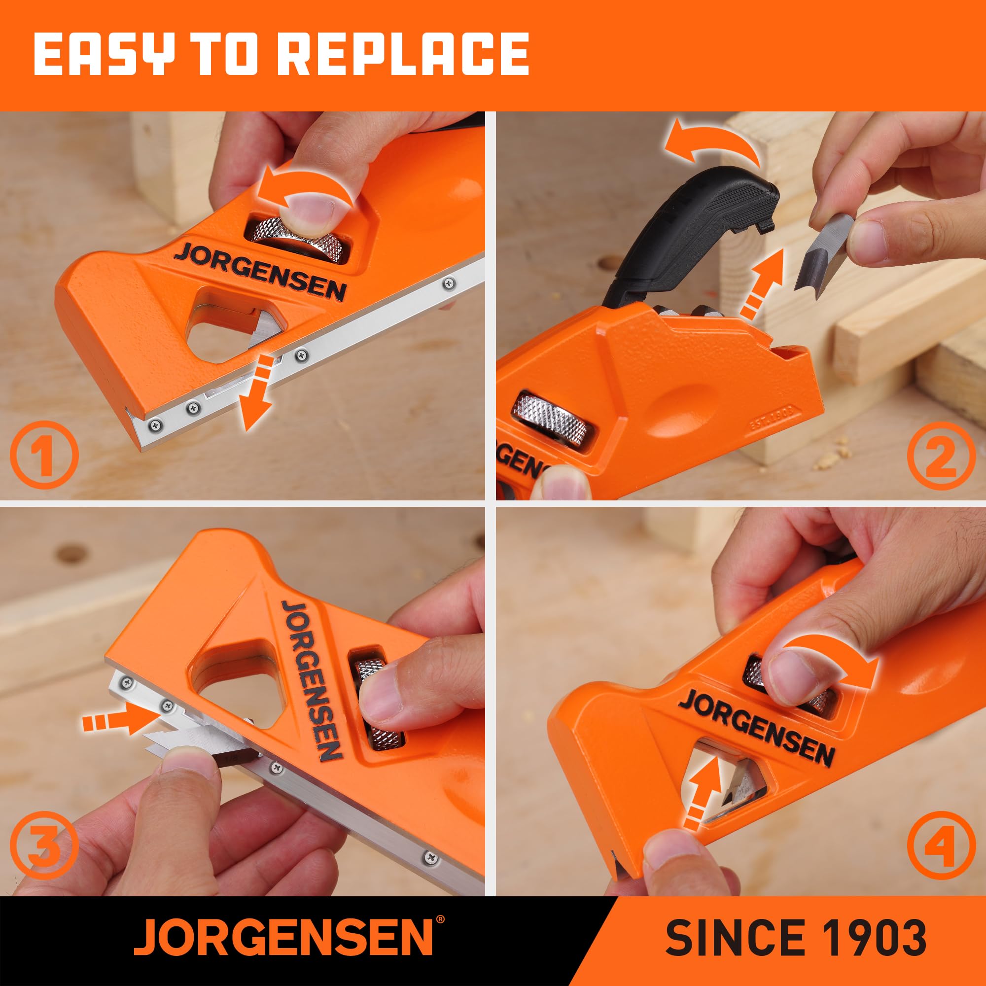 JORGENSEN Chamfer Plane 1/8-inch round cutter for fine detailing