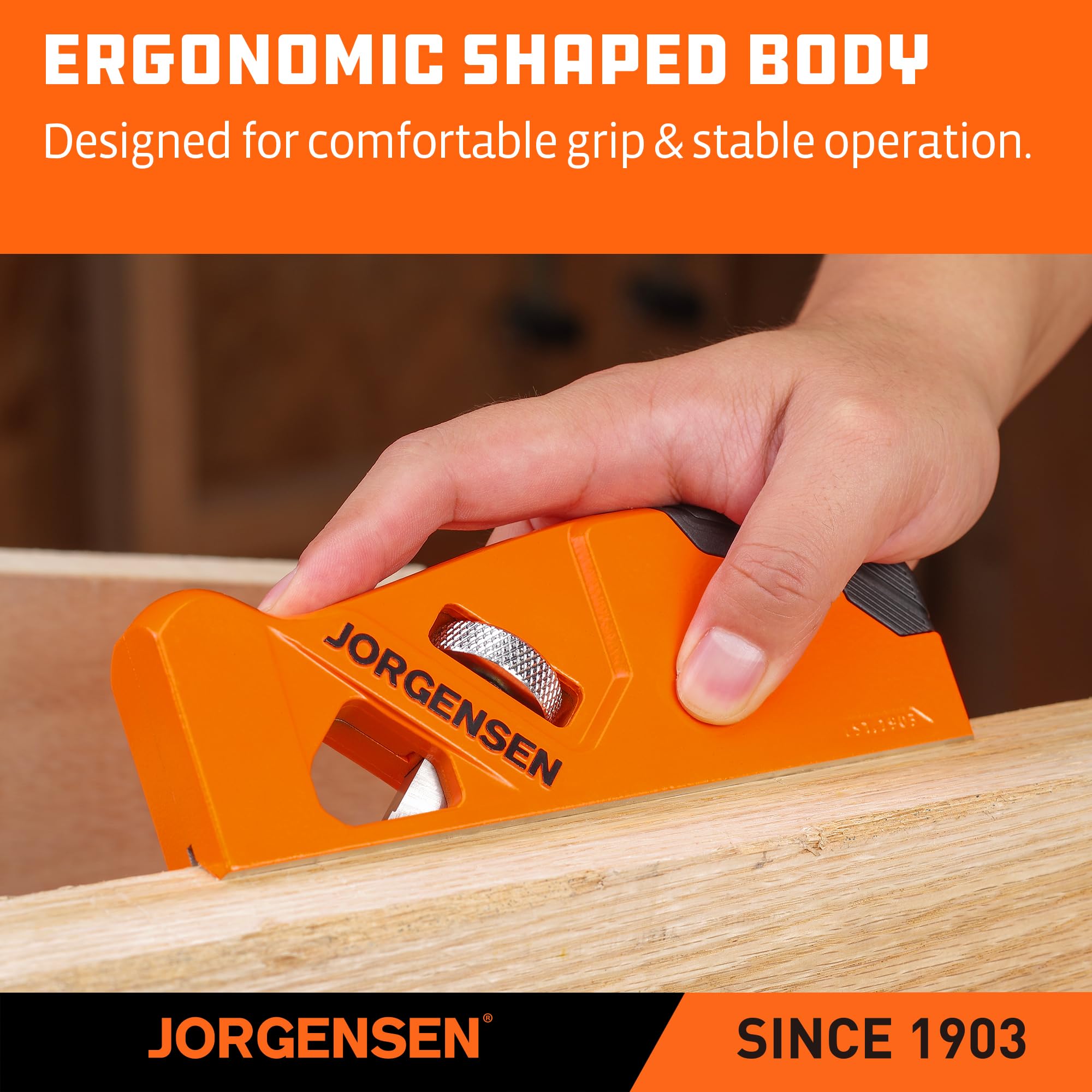 JORGENSEN Chamfer Plane adjustable depth knob for customizable edge smoothing
