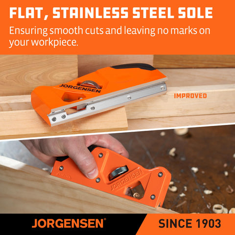 JORGENSEN Chamfer Plane ergonomic grip for comfortable one-handed use