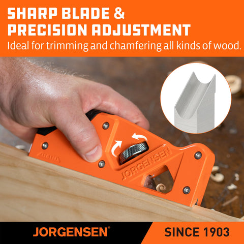 JORGENSEN Chamfer Plane polished bottom for smooth, residue-free woodworking