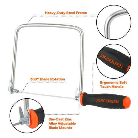 JORGENSEN coping saw ergonomic grip for comfortable control