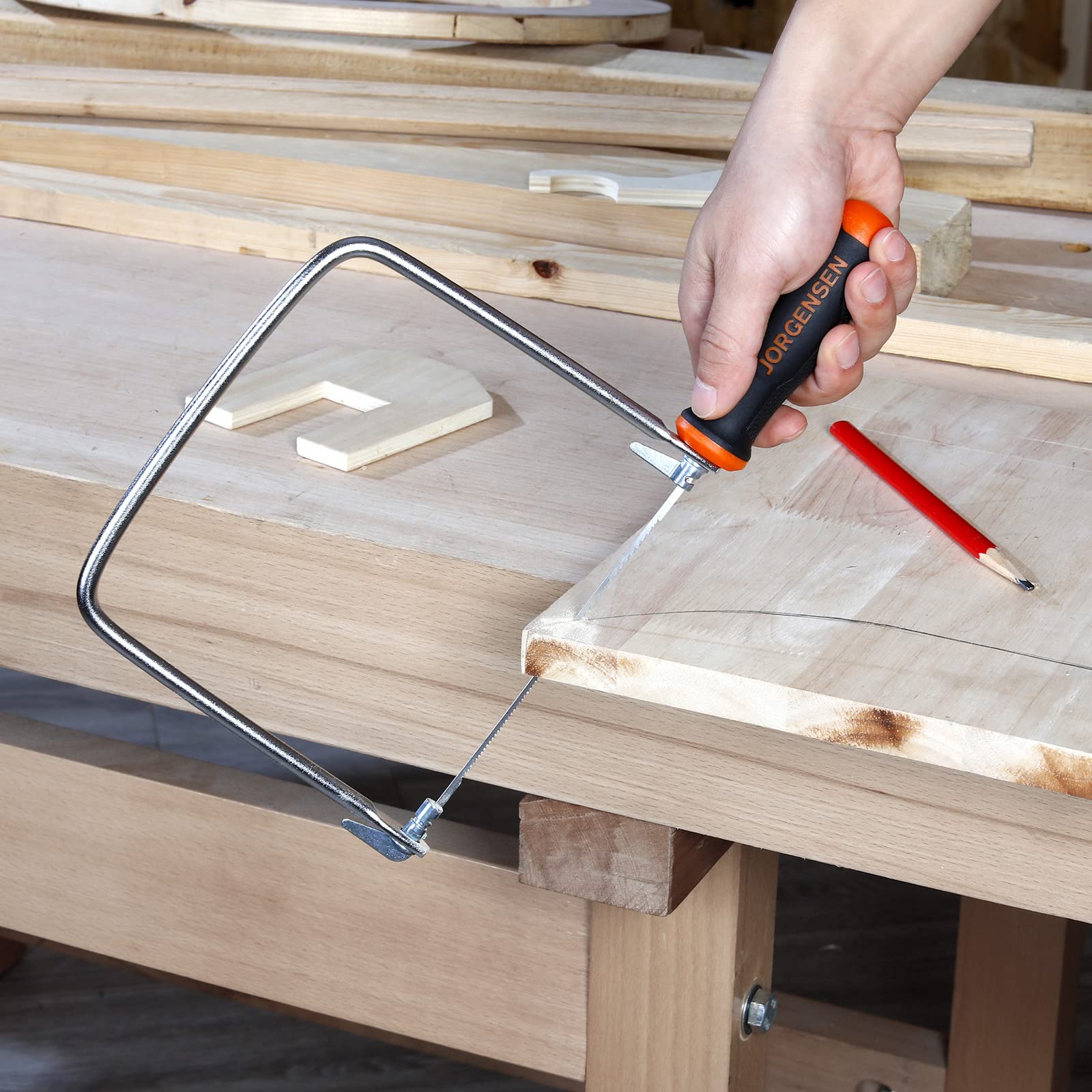 Deep frame supports wide cuts in woodworking with JORGENSEN