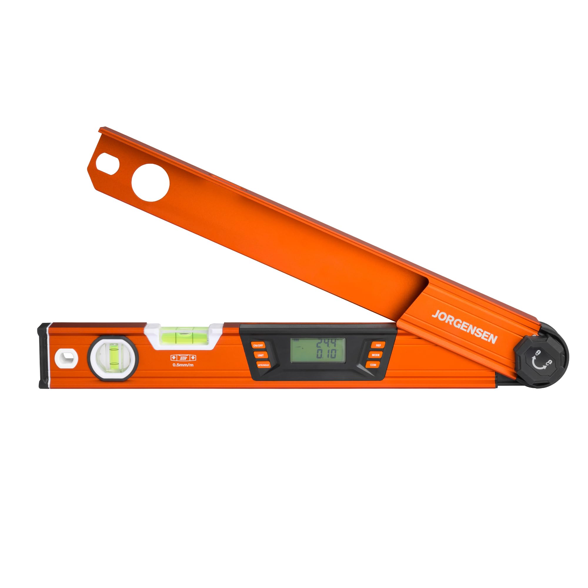 Jorgensen digital angle finder front view with backlit display for precise readings