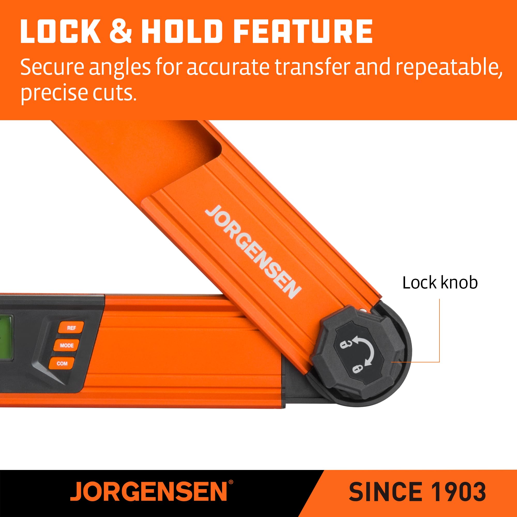 Jorgensen angle finder lock knob secures angle for stable measurements