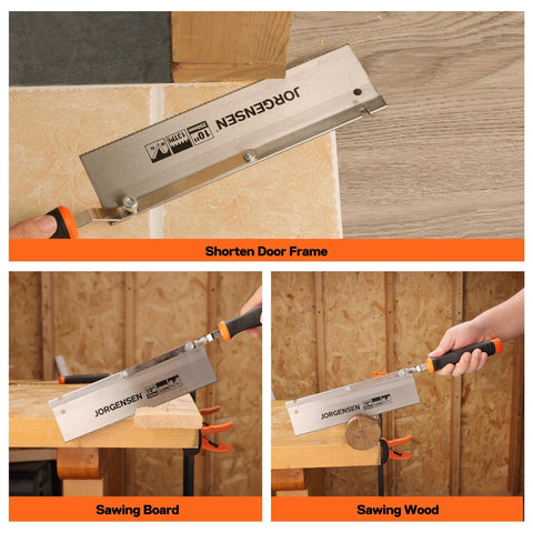 Jorgensen saw is suitable for door frames and tile prep.