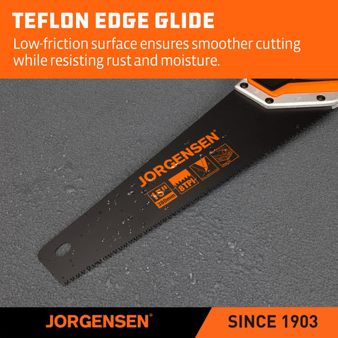 Jorgensen edge protector on blade enables safe transport and storage