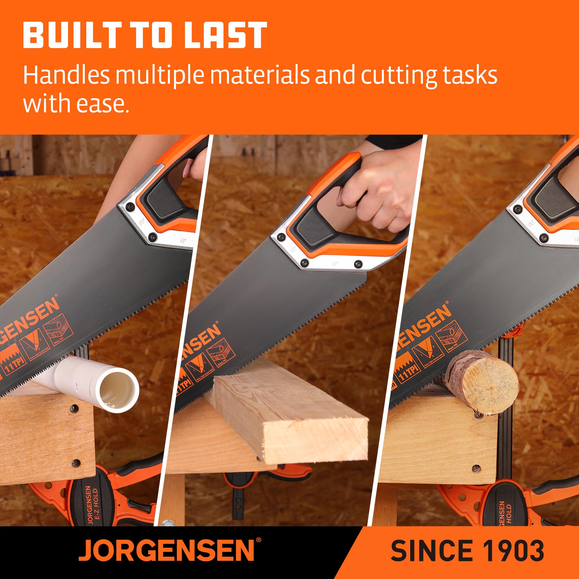 Jorgensen ergonomic soft-grip handle enhances comfort during long tasks