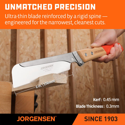 Jorgensen folding system offers compact portability for on-site work.