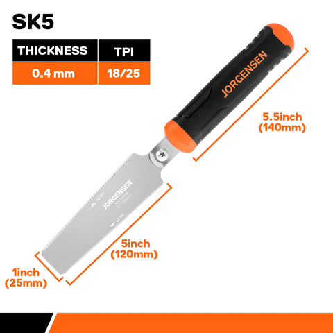 Jorgensen geometric teeth design provides sharp edge for fast cuts.