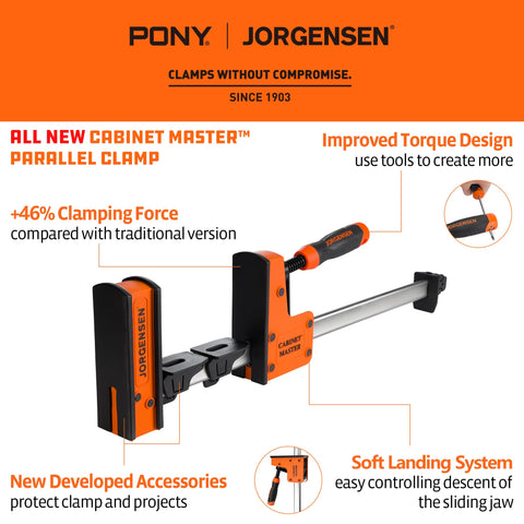 Jorgensen heavy-duty cabinet master clamp, ideal for cabinet assembly and furniture repairs