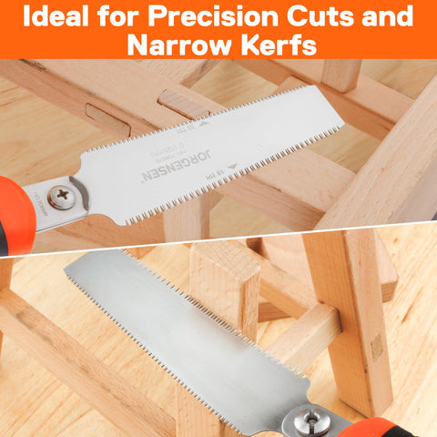 Jorgensen induction-hardened blade for wear resistance and longevity.