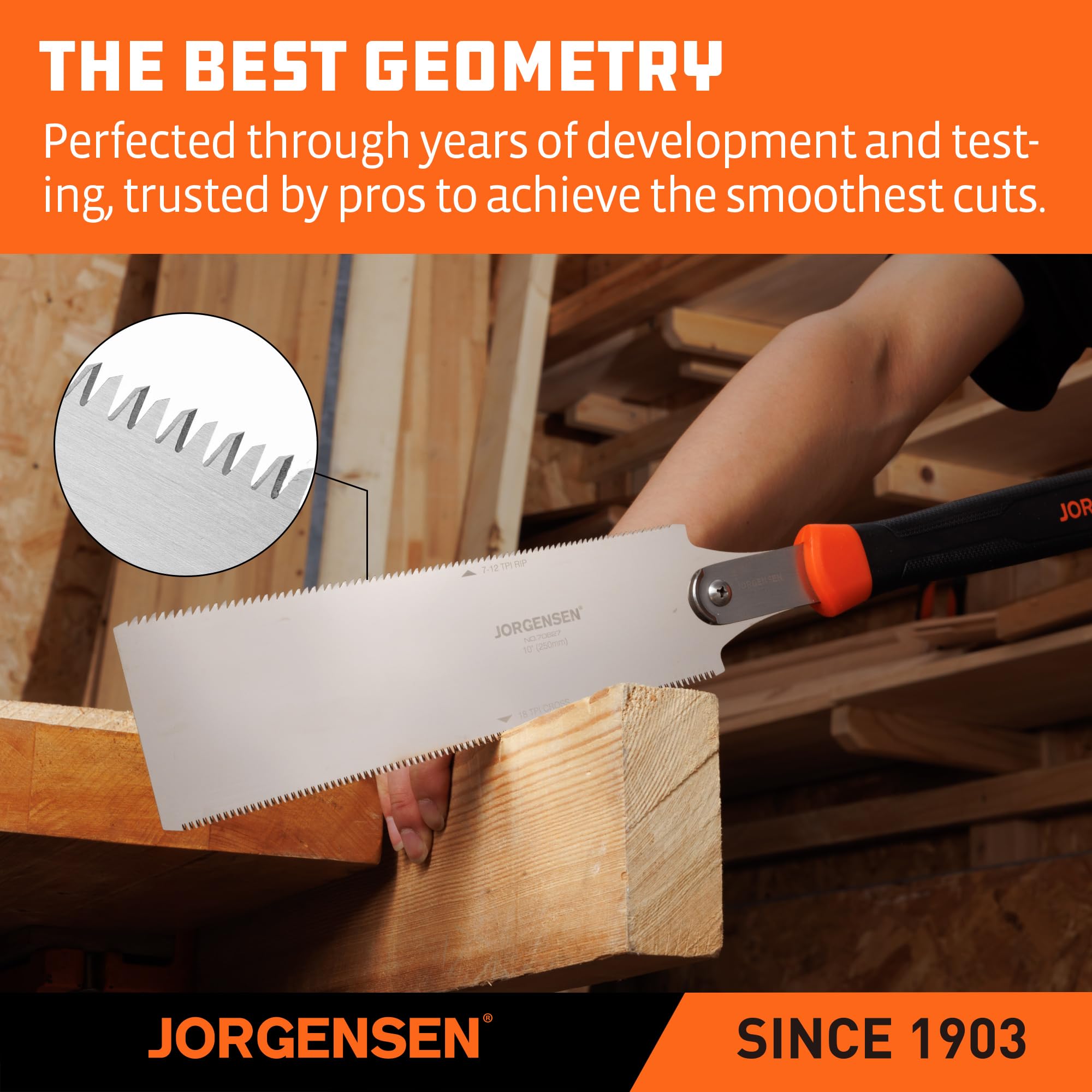 Jorgensen pull saw coarse edge 7-12 TPI for fast rip cuts along grain