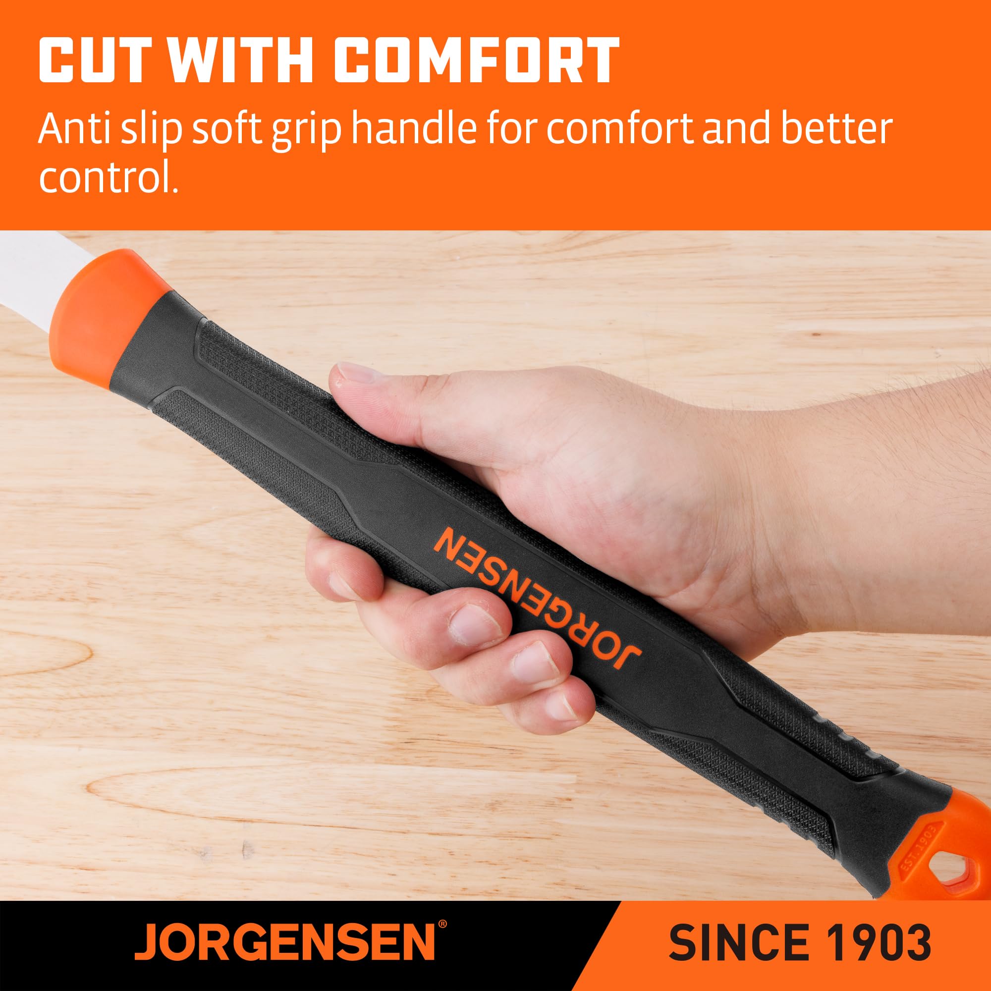 Jorgensen lightweight design supports precise cuts with less fatigue